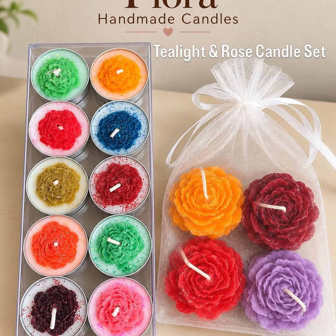 Sparkling Floral Tealight Set
