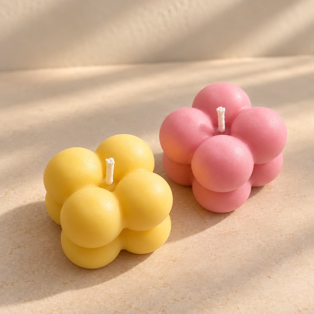 Bubble Floral Decorative Candle (pack of 2)